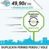 Démarche en ligne pour le renouvellement d'un permis de conduire suite à la perte ou au vol.